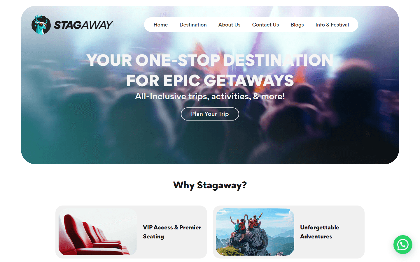 Stagaway website homepage